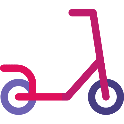 Kick scooter transport sports and competition kick scooter icon