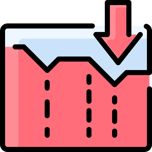 Decrease infographic diagram data icon Decrease infographic diagram data icon