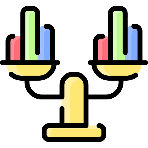 Scales business and finance infographic visualization icon Scales business and finance infographic visualization icon