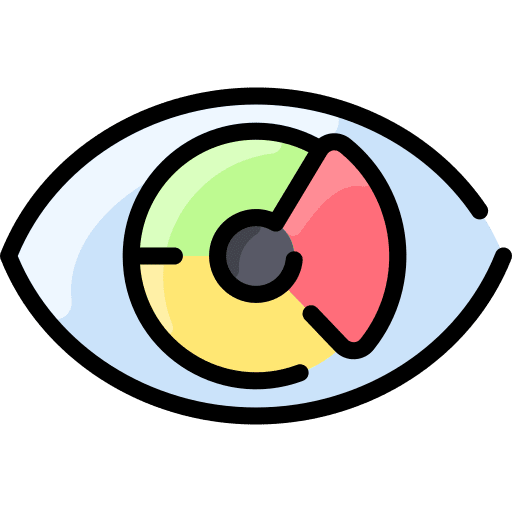 Visualisation eye business and finance diagram icon