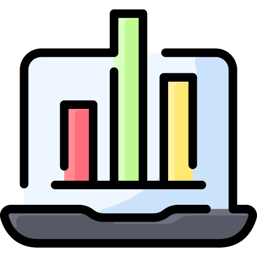 Laptop bar chart diagram statistics icon Laptop bar chart diagram statistics icon