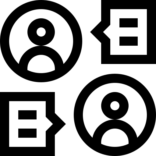 Communication people face to face user icon Communication people face to face user icon
