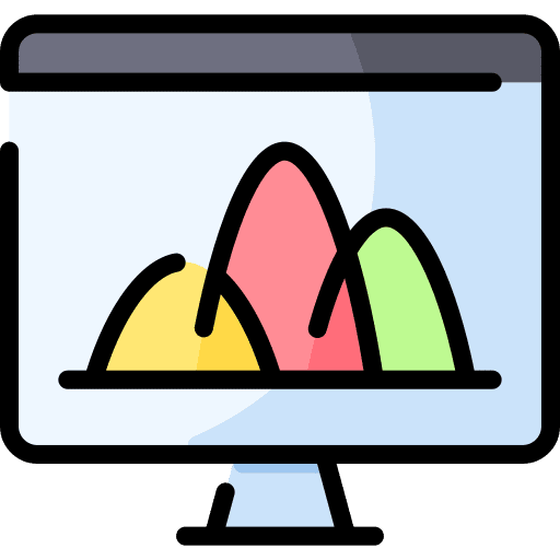 Computer analytics scheme visualization icon Computer analytics scheme visualization icon
