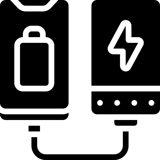 Portable battery energy mobile battery level icon