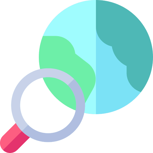 Destination destination magnifying glass world icon Destination destination magnifying glass world icon