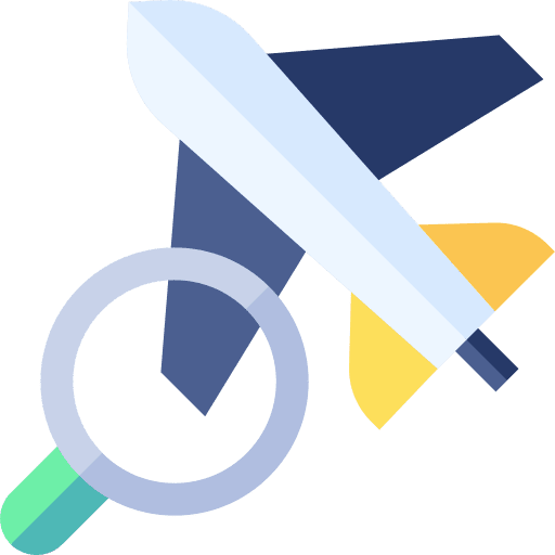 Flight travel transportation search icon Flight travel transportation search icon