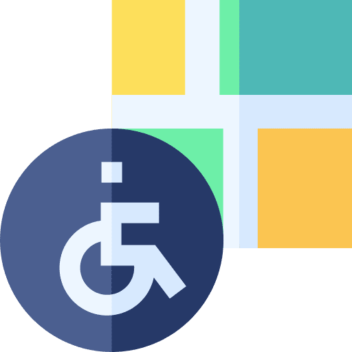 Map wheelchair maps and flags accessibility icon Map wheelchair maps and flags accessibility icon