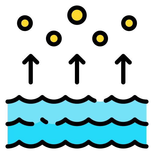 Evaporation evaporation precipitation particles icon