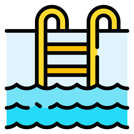 Swimming pool wave sun holidays icon