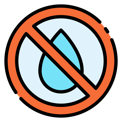 No water prohibition not allowed drop icon No water prohibition not allowed drop icon