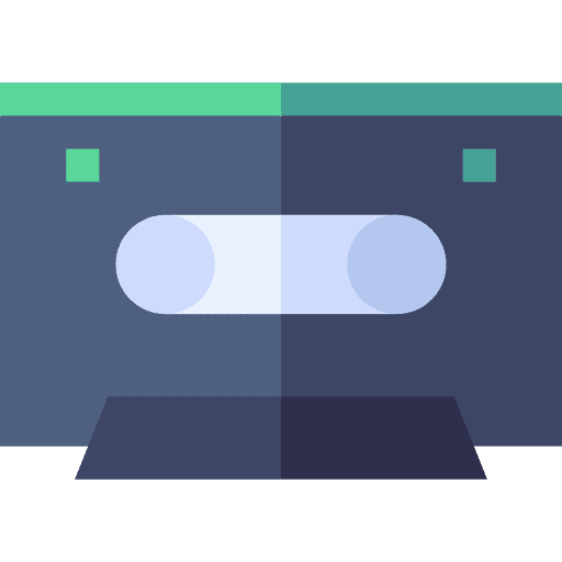 Casette vintage song music and multimedia icon