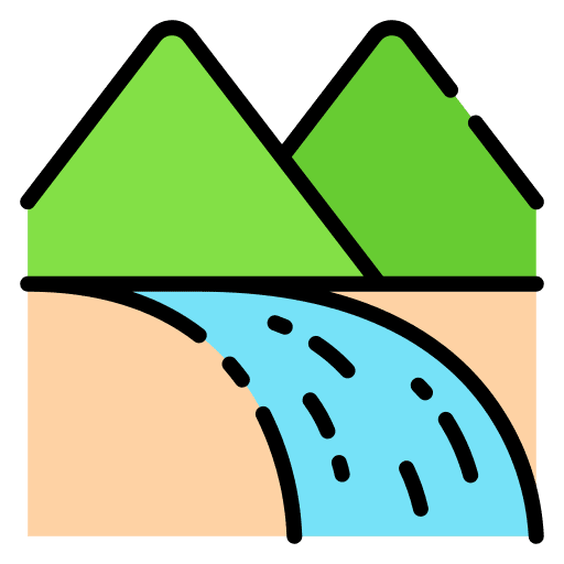 River landscape scenery water icon River landscape scenery water icon