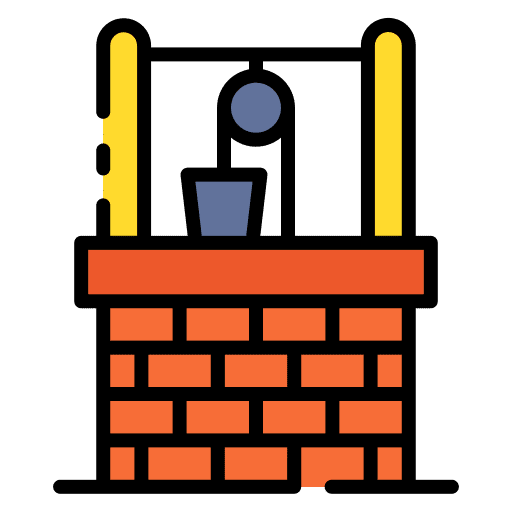 Water well farm water architecture icon Water well farm water architecture icon
