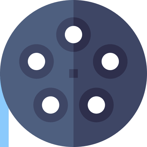 Film reel video player film technology icon Film reel video player film technology icon