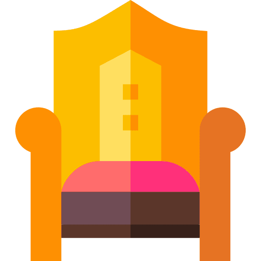 Throne queen chair royal icon
