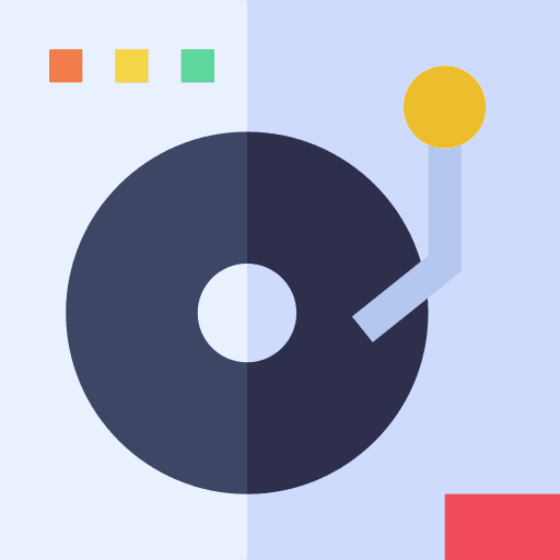 Turntable music and multimedia music record vinyl icon Turntable music and multimedia music record vinyl icon