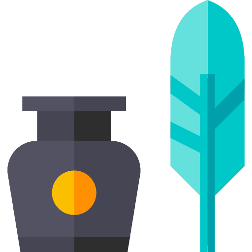 Quill write inkwell art and design icon Quill write inkwell art and design icon