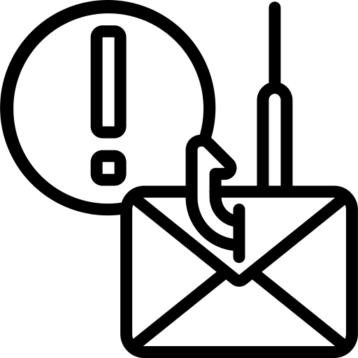 Alert personal information stealing hook icon