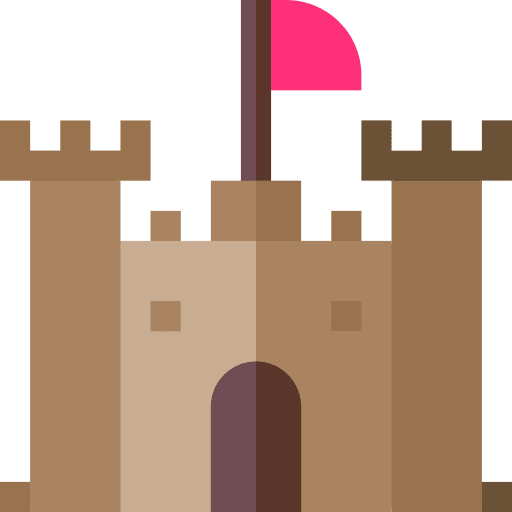 Castle buildings architecture and city castle icon Castle buildings architecture and city castle icon