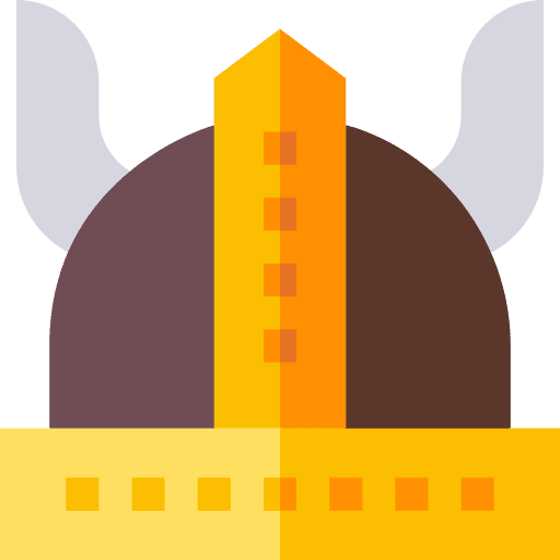 Viking helmet medieval security costume icon Viking helmet medieval security costume icon