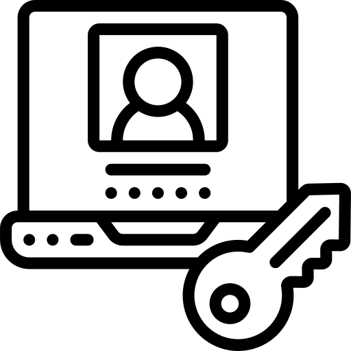 Laptop webpage lock user icon