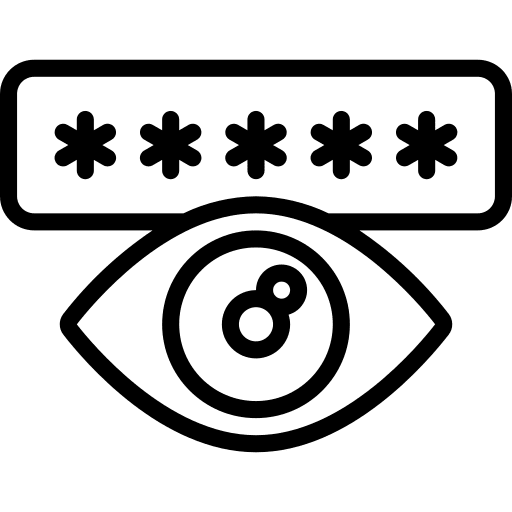 Password phishing looking eye icon