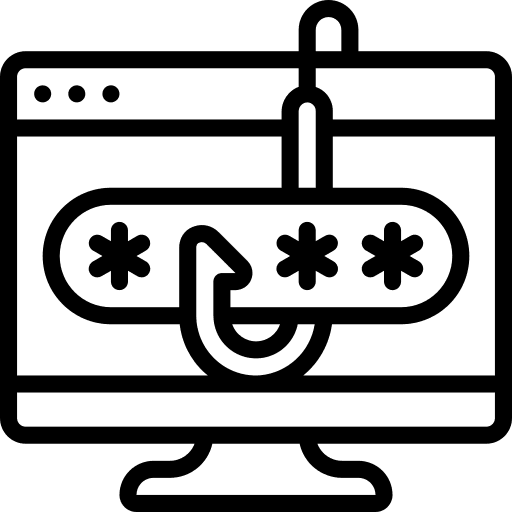 Phishing desktop computer password stealing icon
