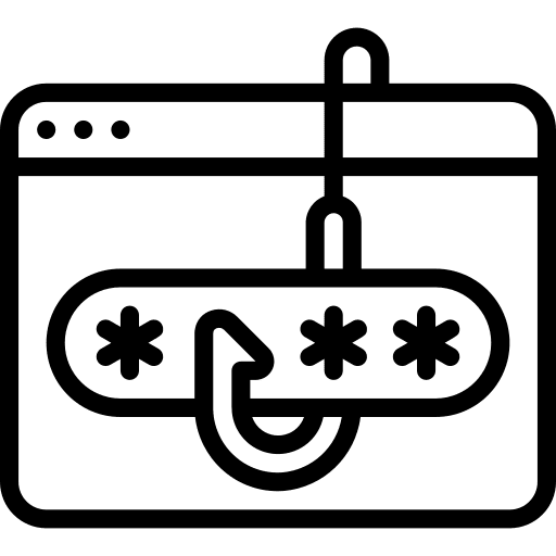 Phishing malware password personal information icon