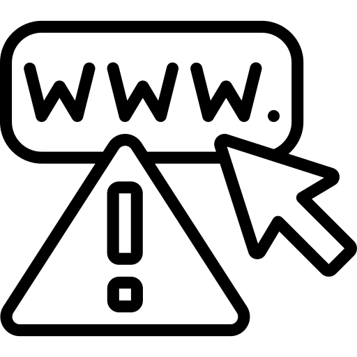 Warning url alert security icon