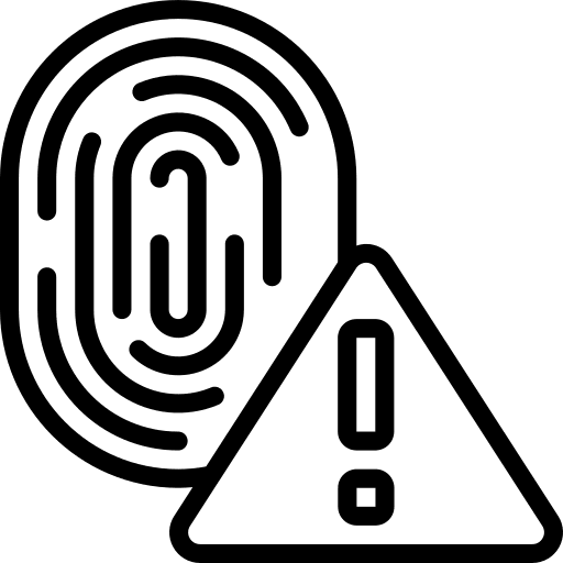 Alert error log in biometric identification icon