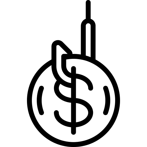 Dollar hook malware phishing icon