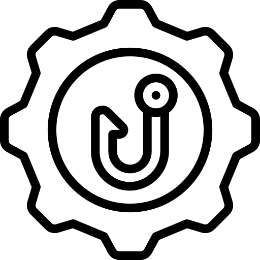 Gear stealing personal information hook icon
