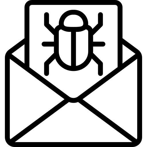 Mail malware security virus icon