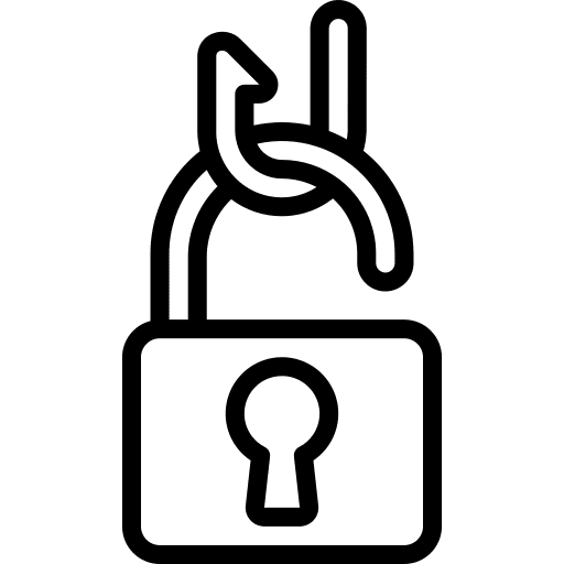 Padlock malware personal information hook icon