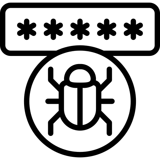 Password bugged infected malware icon