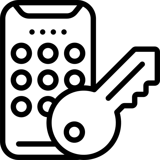 Smartphone password pincode security icon