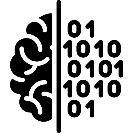 Brain futuristic ai automaton icon