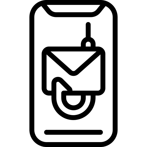 Smartphone phishing data security icon
