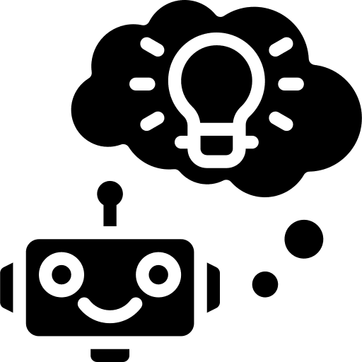Thinking futuristic artificial intelligence thinking icon