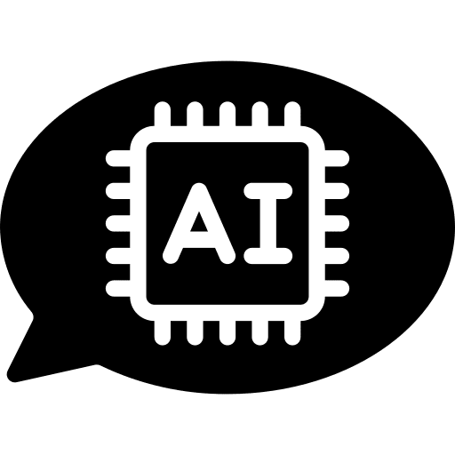 Conversation chat bubble artificial intelligence bot icon Conversation chat bubble artificial intelligence bot icon
