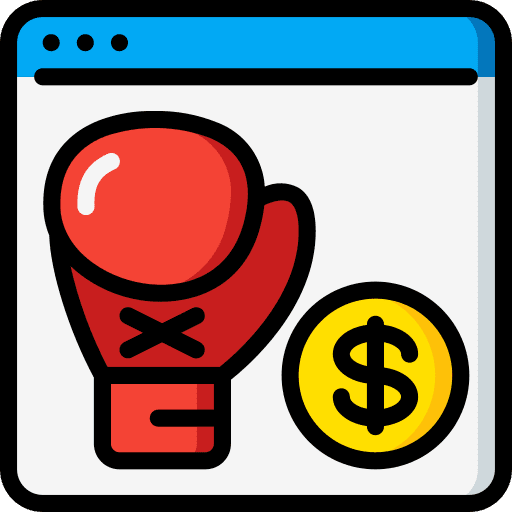 Boxing glove coin boxing punch icon