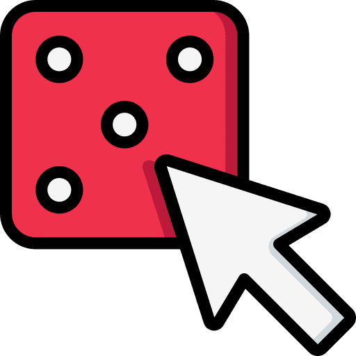 Dice entertainment probability mouse icon