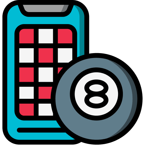 Bingo 8 ball gaming check icon