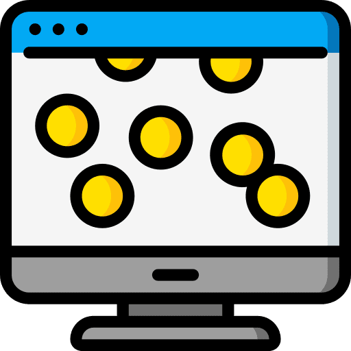Desktop computer money winner payment icon