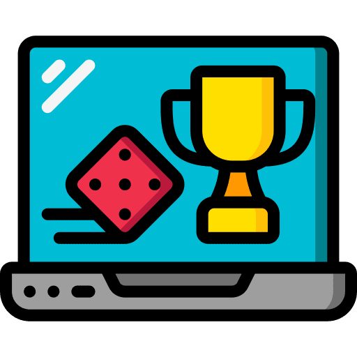 Dice online gambling lucky winner icon