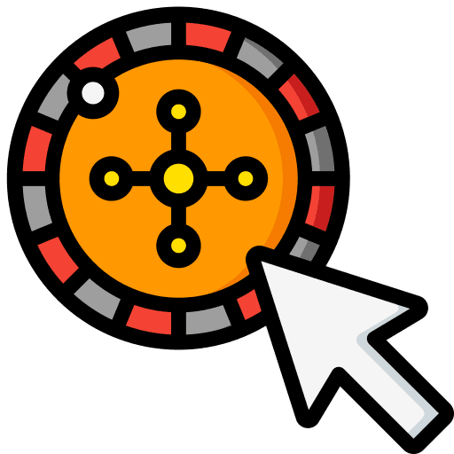 Roulette wheel gaming fortune wheel cursor icon