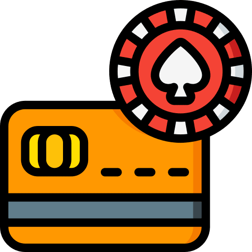 Card payment poker chip entertainment betting icon