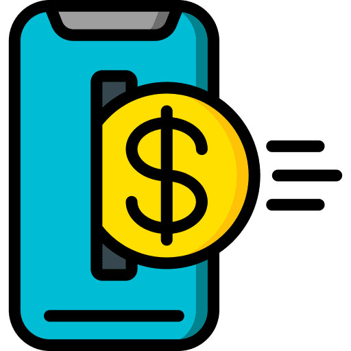 Online gambling payment business and finance smartphone icon