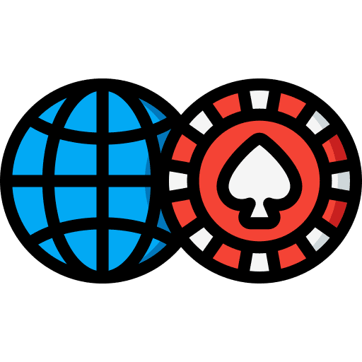 Poker chip entertainment world grid gamble icon