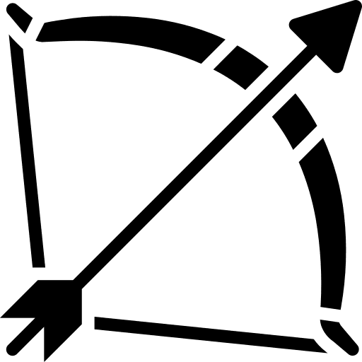 Bow and arrow archery arch archer icon